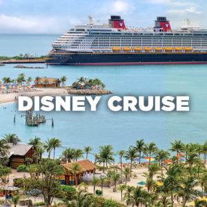 Disney Cruise Line - ocean liner at Castaway Cay beach