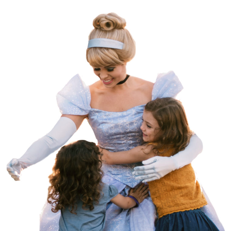 Disney cinderella hugging children