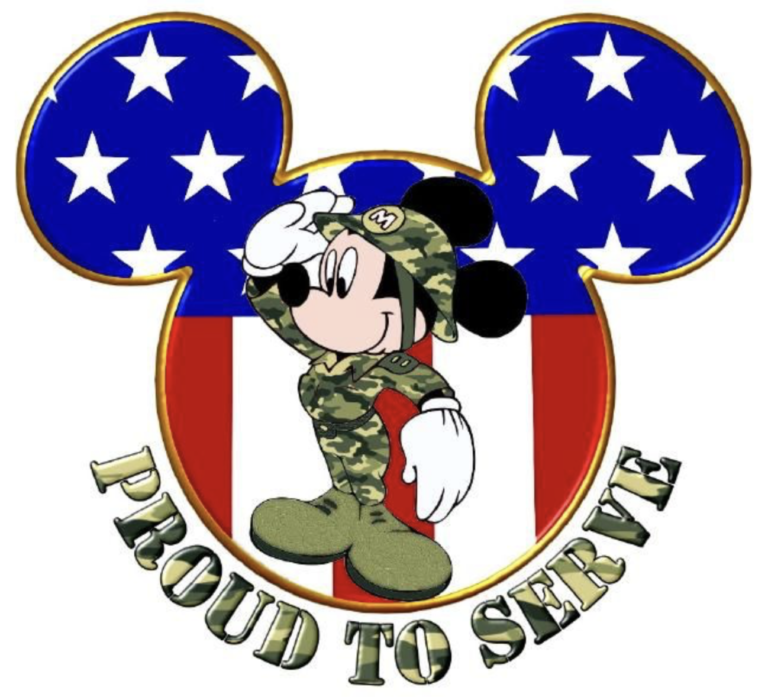 Mickey Mouse Proud to Serve Icon Military Discounts
