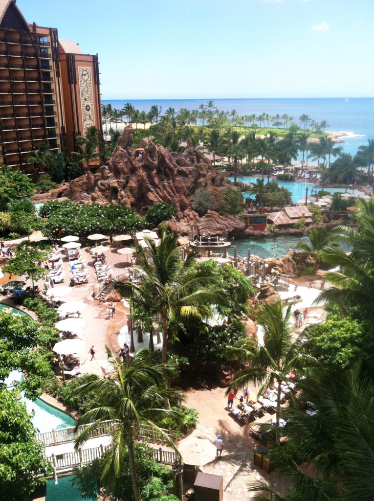 Aulani, a Disney Resort and Spa view of the pool and beach